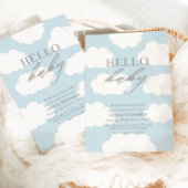 Hallo Baby | Cloud Nine Blue Boy Baby shower Kaart
