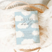 Hallo Baby | Cloud Nine Blue Boy Baby shower Kaart