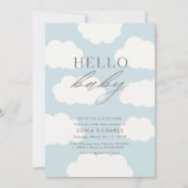 Hallo Baby | Cloud Nine Blue Boy Baby shower Kaart (Voorkant)