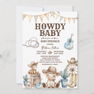 Hallo Baby Cowboy Wild West Baby Borrel Cactus Kaart