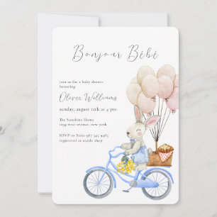 Hallo Baby Croissant Ballon Fiets Baby Shower Kaart