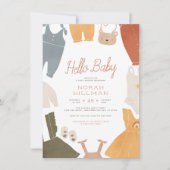 hallo Baby | Cute Boho Clothes Girl Baby shower Kaart (Voorkant)