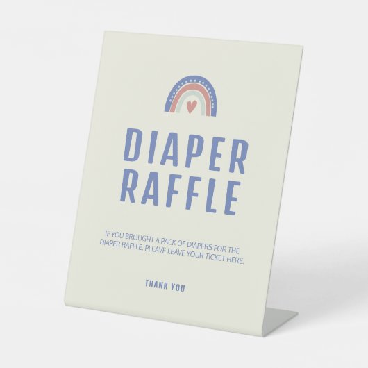 hallo Baby Cute Boho Diaper Raffle Baby shower Reclamebord Met Voetstuk (Voorkant)