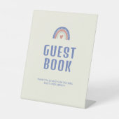 hallo Baby Cute Boho Guest Book Baby shower Reclamebord Met Voetstuk (Voorkant)