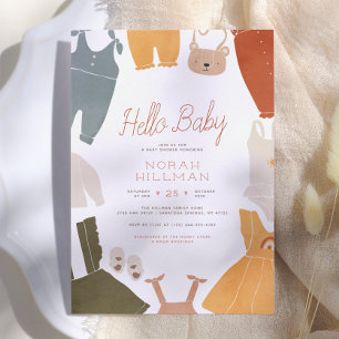Hallo Baby   Cute Boho Kleren Meisje Baby Shower Kaart