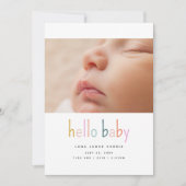 hallo Baby Cute Colorful New Baby Aankondiging (Voorkant)