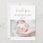 hallo Baby Cute Colorful New Baby Aankondiging (Achterkant)