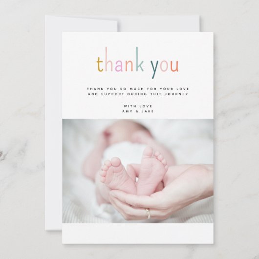 hallo Baby Cute Colorful New Baby Aankondiging (Achterkant)