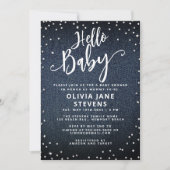 hallo Baby Denim Diamonds neutraal Baby shower Kaart (Voorkant)