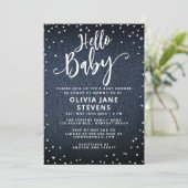hallo Baby Denim Diamonds neutraal Baby shower Kaart (Staand voorkant)