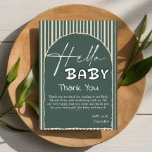 Hallo Baby Donkergroene Strepen Baby Shower
