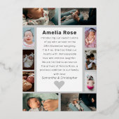 Hallo Baby Echt zilveren fotocollage Folie Uitnodiging (Achterkant)