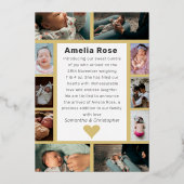 Hallo Baby Echte Gouden Fotocollage Folie Uitnodiging (Achterkant)