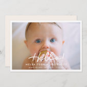 Hallo baby Eenvoudig script Aankondiging (Voorkant / Achterkant)