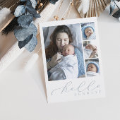 Hallo Baby Eenvoudig Script Fotocollage Geboorte Aankondiging