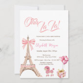 Hallo Baby Eiffeltoren Roze Strik Cadeaupoodle Kaart (Voorkant)