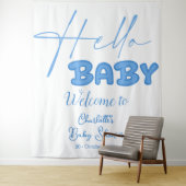 Hallo Baby Elegant Baby shower Achtergrond Wandkleed (In situ)
