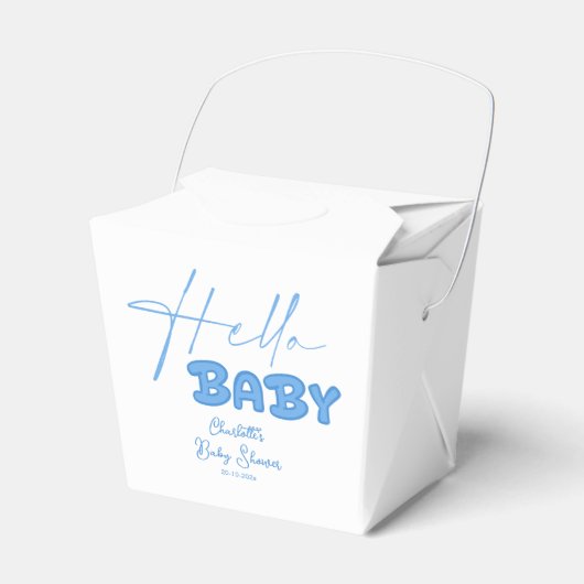 Hallo Baby Elegant Baby shower Bedankdoosjes (Voorkant Zijde)