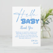 Hallo Baby Elegant Baby shower Bedankkaart (Staand voorkant)