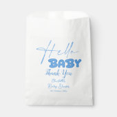 Hallo Baby Elegant Baby shower Bedankzakje (Voorkant)