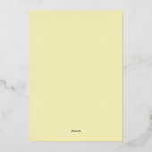 Hallo Baby Elegant Baby shower Folie Uitnodiging (Achterkant)