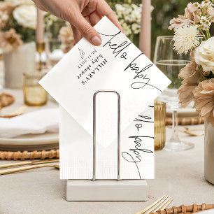Hallo Baby Elegant kalligrafie Baby shower Servet
