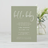 Hallo Baby Elegant & modern Sage Green Kaart (Staand voorkant)