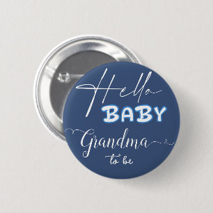 Hallo Baby Elegante Donkerblauwe Oma-in-spe Ronde Button 5,7 Cm
