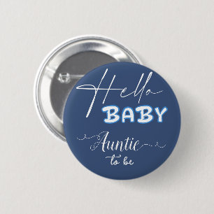Hallo Baby Elegante Donkerblauwe Tante-in-spe Ronde Button 5,7 Cm