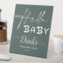Hallo Baby Elegante Donkergroene Baby Shower Drank
