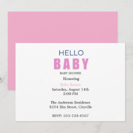 Hallo Baby Emma Shower Uitnodiging