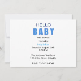 Hallo Baby Ethan Shower Uitnodiging