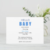 Hallo Baby Ethan Shower Uitnodiging (Staand voorkant)
