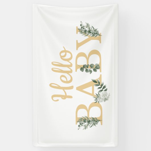 Hallo Baby Eucalyptus Banner (Verticaal)