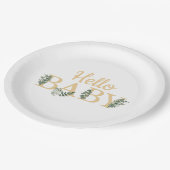 Hallo Baby Eucalyptus Borden Papieren Bordje (Gekanteld)