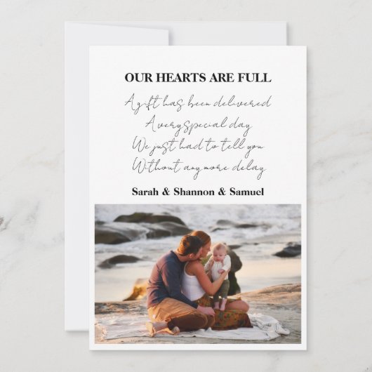 Hallo Baby Flat Aankondiging Kaart (Achterkant)