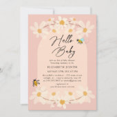 Hallo Baby Floral Daisy Bees Baby shower Kaart (Voorkant)