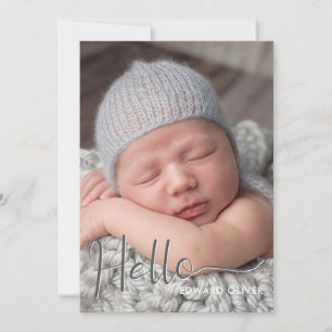 hallo Baby Foto geboorteaankondiging Aankondiging