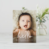 Hallo Baby Foto Geboorteaankondiging Bedankt (Staand voorkant)
