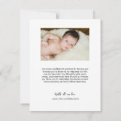 Hallo Baby Foto Geboorteaankondiging Bedankt (Achterkant)