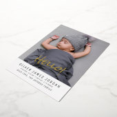 hallo Baby Fotogeboorte Aankondiging Modern Elegan (Gedraaid)