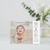 hallo baby fotograaf nieuwe aankondiging briefkaart (Staand voorkant)