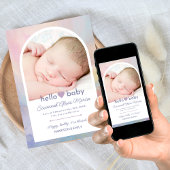 Hallo Baby Fotokleur boog Aankondiging