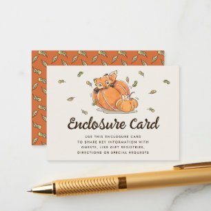 hallo Baby Fox Autumn Baby shower Display Shower Informatiekaartje