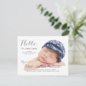 Hallo Baby Geboorteaankondiging Aankondiging (Staand voorkant)