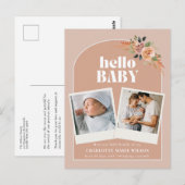 Hallo Baby Geboorteaankondiging Briefkaart (Voorkant / Achterkant)