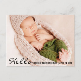 hallo Baby Geboortedatum Briefkaart B