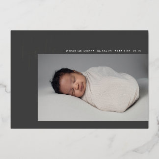 hallo Baby Geboortedatum Foto aankondiging Folie h