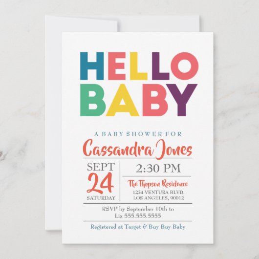 Hallo Baby - Genderneutraal Baby shower Kaart (Voorkant)