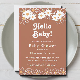 Hallo Baby Genderneutraal Daisy-Baby shower Kaart